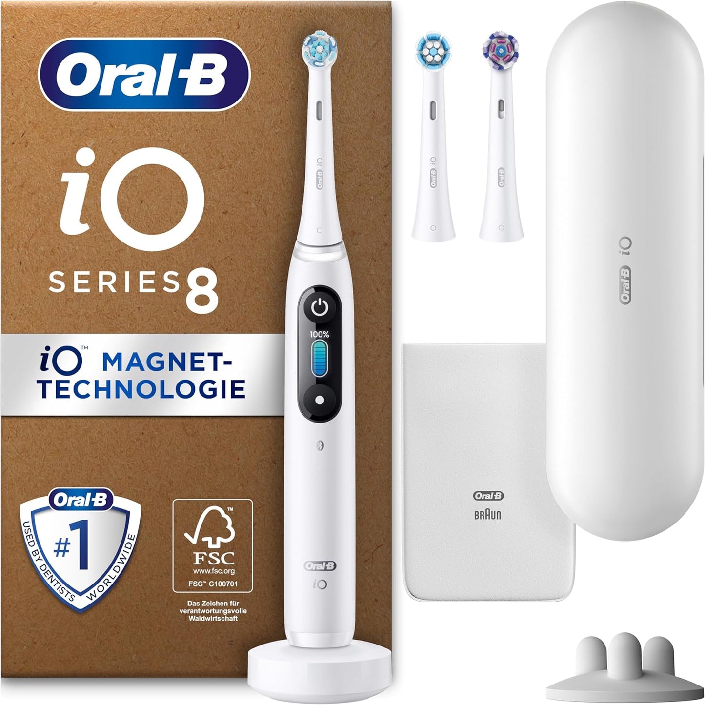 Oral-B iO Series 8 Plus Edition Electric Toothbrush, Plus 3 Replacement Toothbrush Heads