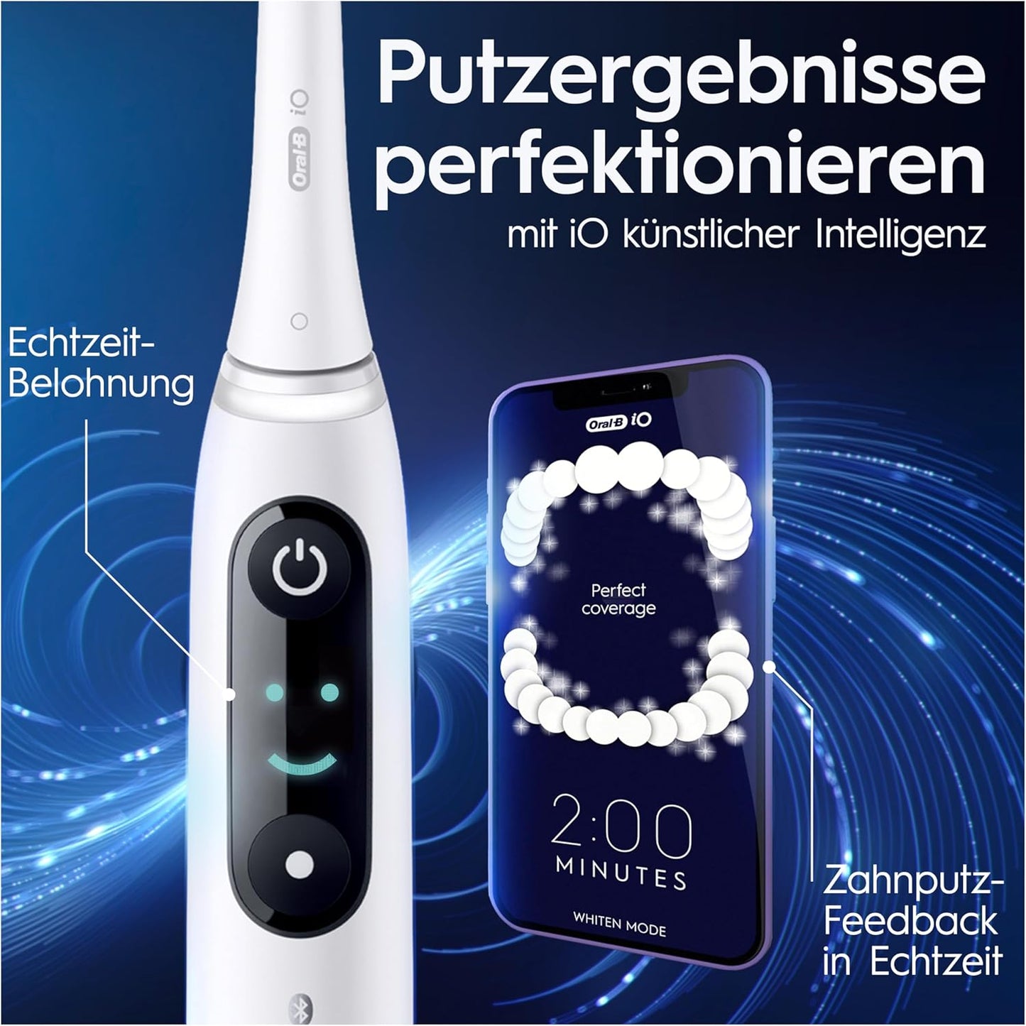 Oral-B iO Series 8 Plus Edition Electric Toothbrush, Plus 3 Replacement Toothbrush Heads